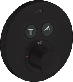 Hansgrohe Axor ShowerSelect rund Thermostat mit 2 Ventilen mattschwarz