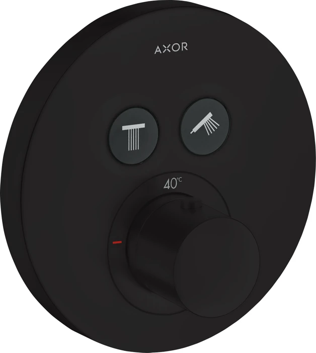 Hansgrohe Axor ShowerSelect rund Thermostat mit 2 Ventilen mattschwarz
