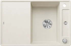 Blanco Axia III 45 S-F InFino Becken reversibel mit Ablauffernbedienung softweiß inkl. Glasschneidebrett