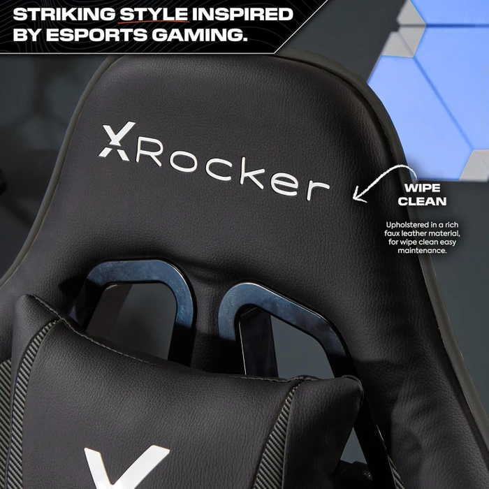 X Rocker Agility Compact Esports Gamingstuhl für für Kinder/Jugendliche, Carbon Schwarz