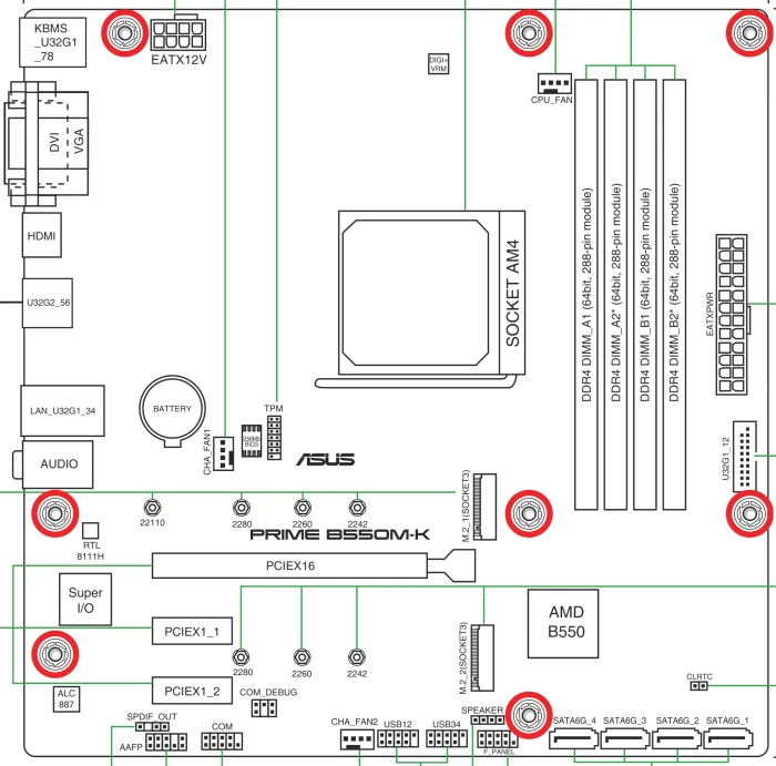 ASUS Prime B550M-K (AMD AM4)