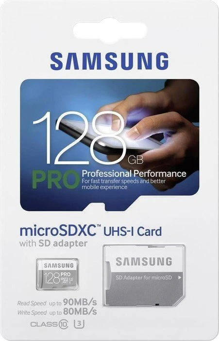 Samsung PRO R90/W80 128GB Kit, UHS-I U3, Class 10