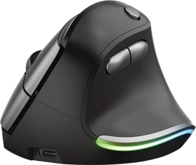 Trust Bayo Wireless Rechargeable Ergonomic Mouse, schwarz/grau, USB