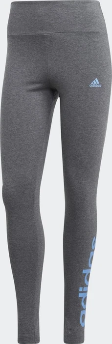 adidas Essentials High-Waisted Logo Tights Hose lang dark grey heather/blue fusion (Damen)