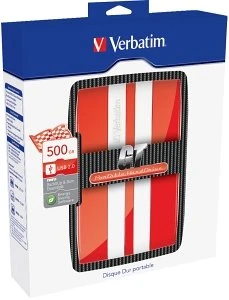 Verbatim GT Portable rot/weiß 500GB, USB 2.0 Micro-B