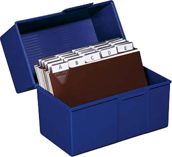 HAN Karteibox, A6, quer, blau