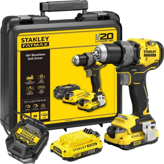 Stanley FatMax SFMCD725D2K Akku-Bohrschrauber inkl. Koffer + 2 Akkus 2.0Ah