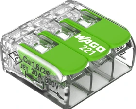 Wago Green Range Verbindungsklemme mit Hebeln bis 4mm² 3-Leiter, 12 Stück