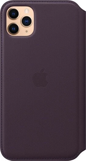 Apple Leder Folio Case für iPhone 11 Pro Max Aubergine