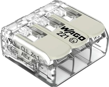 Wago COMPACT-Verbindungsklemme bis 6mm² 105°C 3-Leiter, 30 Stück