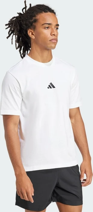 adidas Essentials Small Logo Single Jersey T-Shirt kurzarm weiß/schwarz (Herren)