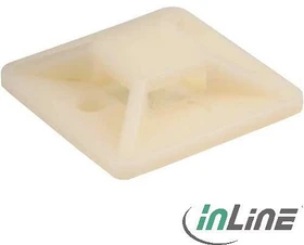 InLine Befestigungssockel für Kabelbinder, 20mm, 20mm, natur, 10 Stück