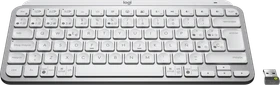 Logitech MX Keys Mini for Business, LEDs weiß, Logi Bolt, Pale Gray, weiß/grau, USB/Bluetooth, FR