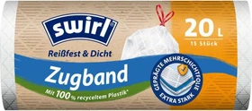 Swirl Reißfest & Dicht Müllbeutel mit Tragegriff 20l, 15 Stück
