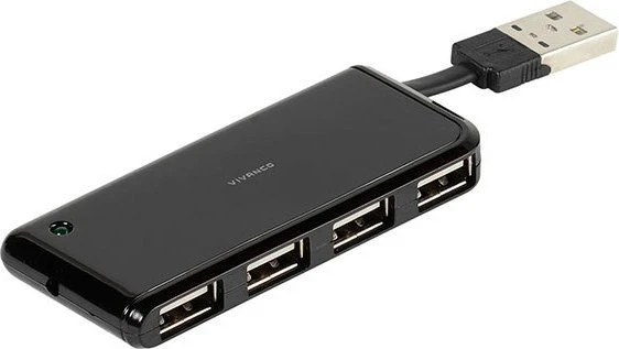 Vivanco IT-USBHUB4SL USB-Hub, 4x USB-A 2.0, USB-A 2.0 [Stecker]