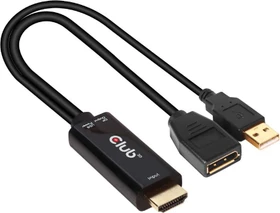 Club 3D aktiver Adapter HDMI [Stecker] auf DisplayPort 1.2a [Buchse], 25cm (CAC-1331)
