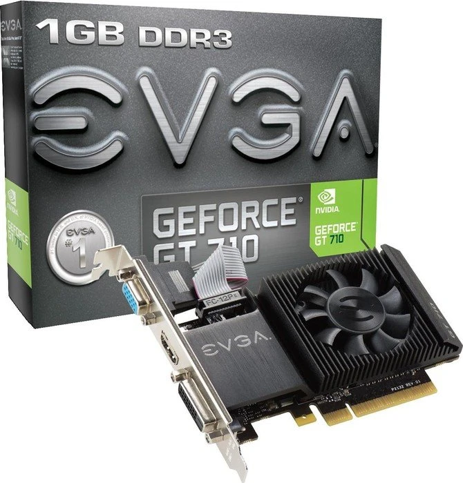 EVGA GeForce GT 710 low profile, 1GB DDR3, VGA, DVI, HDMI