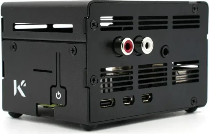 KKSB Gehäuse für Raspberry Pi 5, kompatibel mit IQaudio DAC+ und IQaudio DAC Pro Sound Cards, schwarz