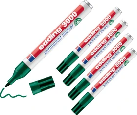 edding 3000 Permanentmarker grün, 5er-Pack