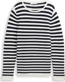 Tom Tailor Rundhalsausschnitt Strickpullover dark navy white stripe (Damen)