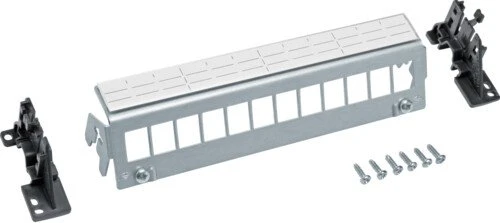 Hager FZ12MK Patchpanel für RJ-45 Keystone Module schwarz, 12-Port