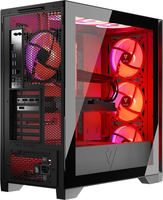 Modecom Volcano Expanse S Apex ARGB Midi, schwarz, Glasfenster