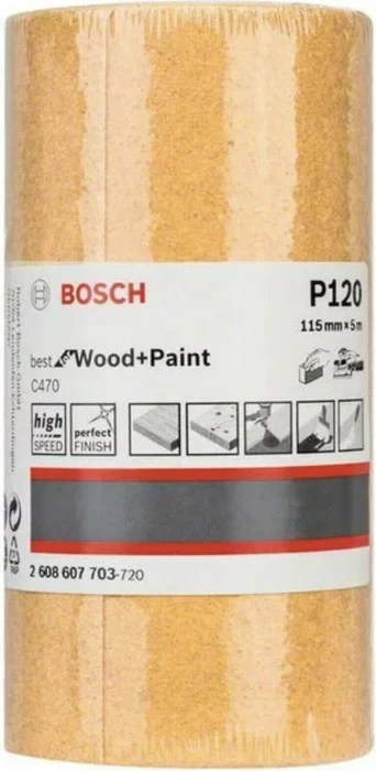 Bosch Professional C470 Best for Wood and Paint Schleifblatt Sparrolle K120, 115mm x 5m, 1 Stück