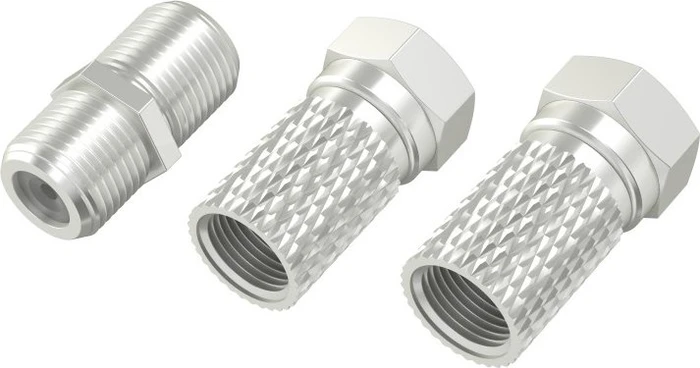 Hama SAT-Adapter-Set, 2x F-Stecker und Adapter F-Kupplung / F-Kupplung