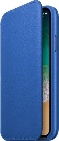 Apple Leder Folio Case für iPhone X electricblau