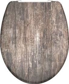 Schütte Duroplast WC-Sitz mit Absenkautomatik und Schnellverschluss old wood