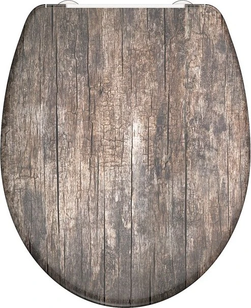 Schütte Duroplast WC-Sitz mit Absenkautomatik und Schnellverschluss old wood
