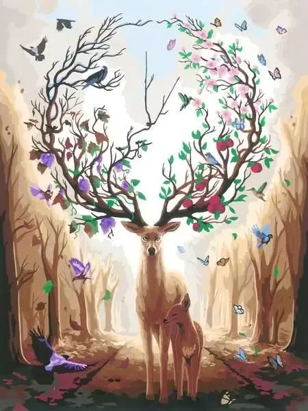 Ravensburger Malen nach Zahlen CreArt Leinwand Magischer Hirsch