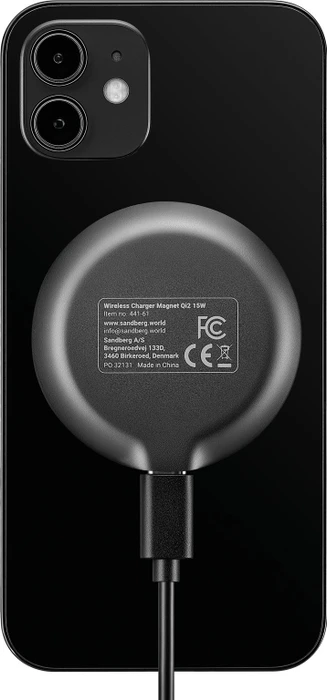 Sandberg Wireless Charger Magnet Qi2 15W schwarz/grau