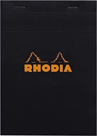 Rhodia Basics Notizblock N°16, A5, kariert, schwarz, 80 Blatt