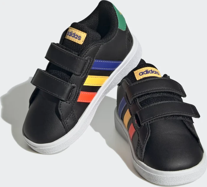 adidas Grand Court Lifestyle Hook and Loop core black/lucid blue/court green (Junior)