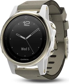 Garmin Fenix 5S Sapphire champagner mit Lederarmband (010-01685-13)