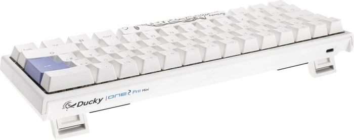 Ducky One 2 Pro Mini, PBT, weiß, LEDs RGB, Kailh Box BROWN, USB, DE