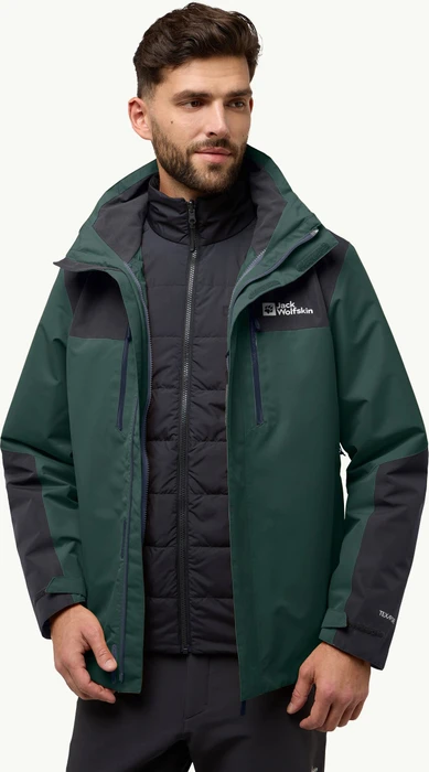Jack Wolfskin Jasper 3in1 Funktionsjacke black olive (Herren)