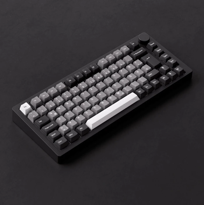 Akko Monsgeek M1 V5 Custom Mechanical Keyboard, Black & Silver, LEDs RGB, hot-swap, V3 Piano Pro, USB/Bluetooth, DE
