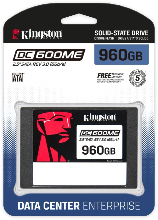 Kingston DC600ME Data Center Series Mixed-Use SSD - 1DWPD 960GB, SED TCG, 2.5" / SATA 6Gb/s
