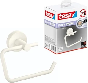 tesa Moon White Toilettenpapierhalter ohne Deckel inkl. Klebelösung weiß matt