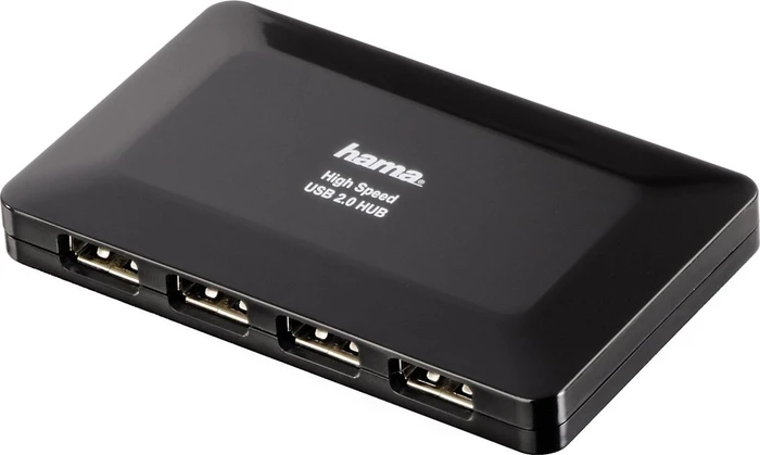 Hama USB-Hub, 4x USB-A 2.0, USB 2.0 Mini-B [Buchse]