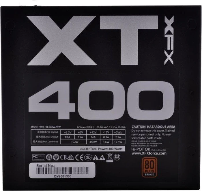 XFX XT400 400W, ATX 2.31