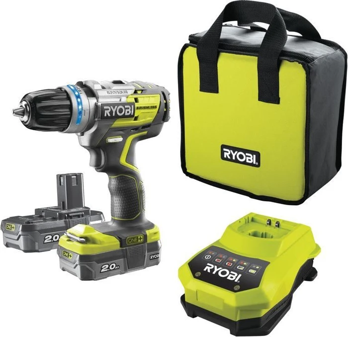 Ryobi R18PDBL-220S Akku-Schlagbohrschrauber inkl. Tasche + 2 Akkus 2.0Ah
