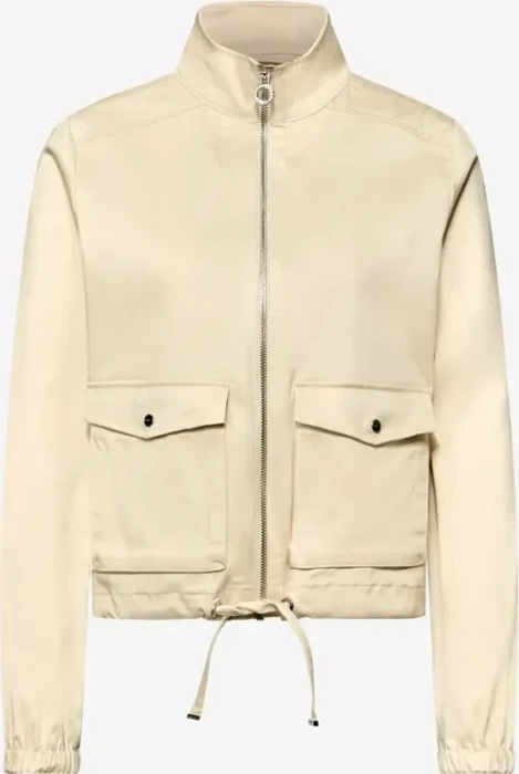 Street One Tunnelzug und Zipper Jacke smoke beige (Damen)