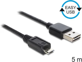 DeLOCK EASY-USB 2.0 Kabel, USB-A [Stecker] auf Micro-B [Stecker], 5m (83369)