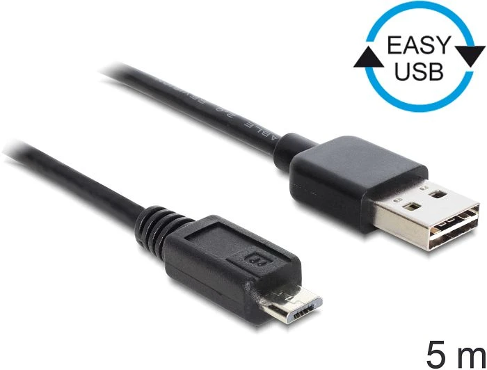 DeLOCK EASY-USB 2.0 Kabel, USB-A [Stecker] auf Micro-B [Stecker], 5m