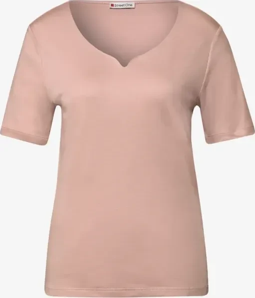 Street One Herzausschnitt T-Shirt kurzarm faded rose (Damen)