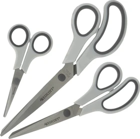 Westcott Easy Grip Universalschere, Rechtshänder, 130mm, grau