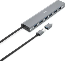 Hama USB-Hub 7 Ports, 1x USB-C 3.0, 6x USB-A 3.0, USB-C 3.0/USB-A 3.0 [Stecker] (00200137)